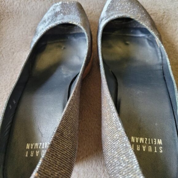 Stuart Weitzman Anna open toe cork wedges Pryrite Nocturn size 9​ - Picture 7 of 13